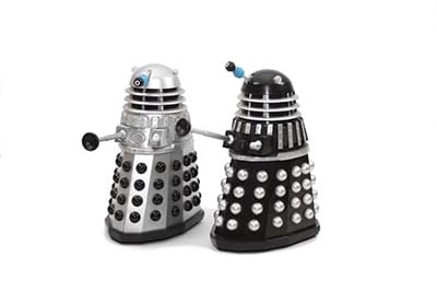 two Dalek toys