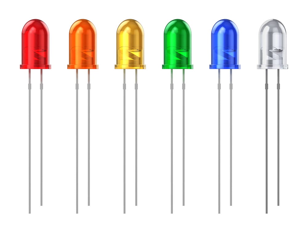 Set of color 5 mm LED diodes