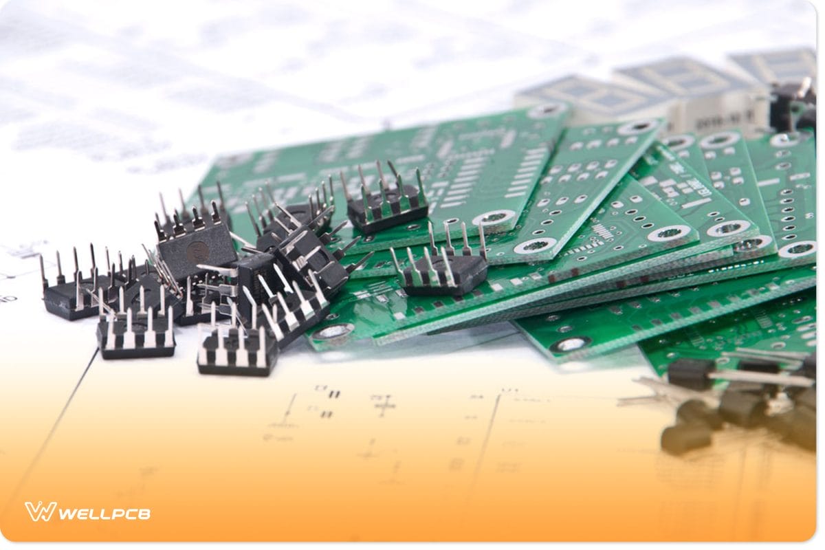A collection of chips, along with a set of circuit boards