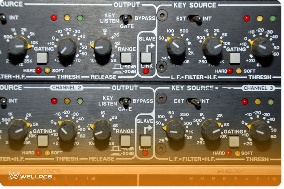 Audio effects processors in a rack