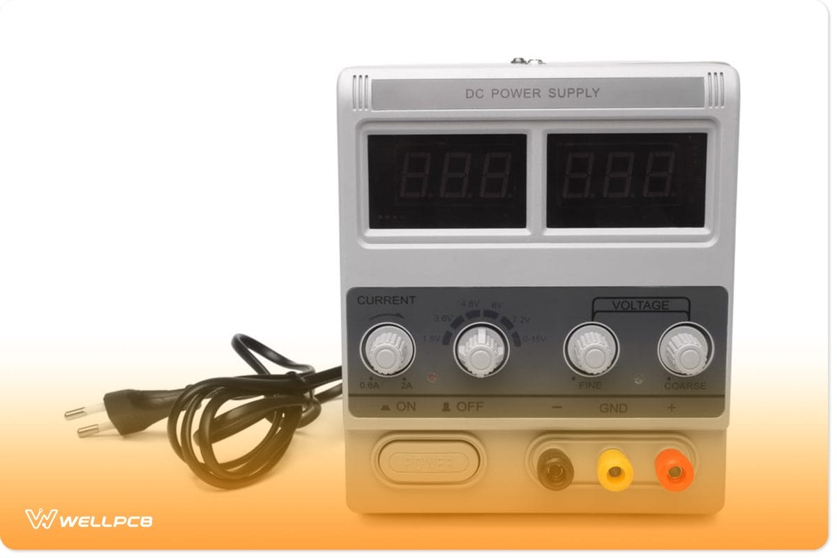 DC power supply on a white backgroundÂ