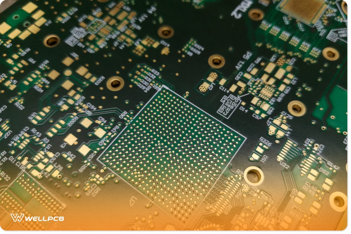 It shows BGA footprint on PCB