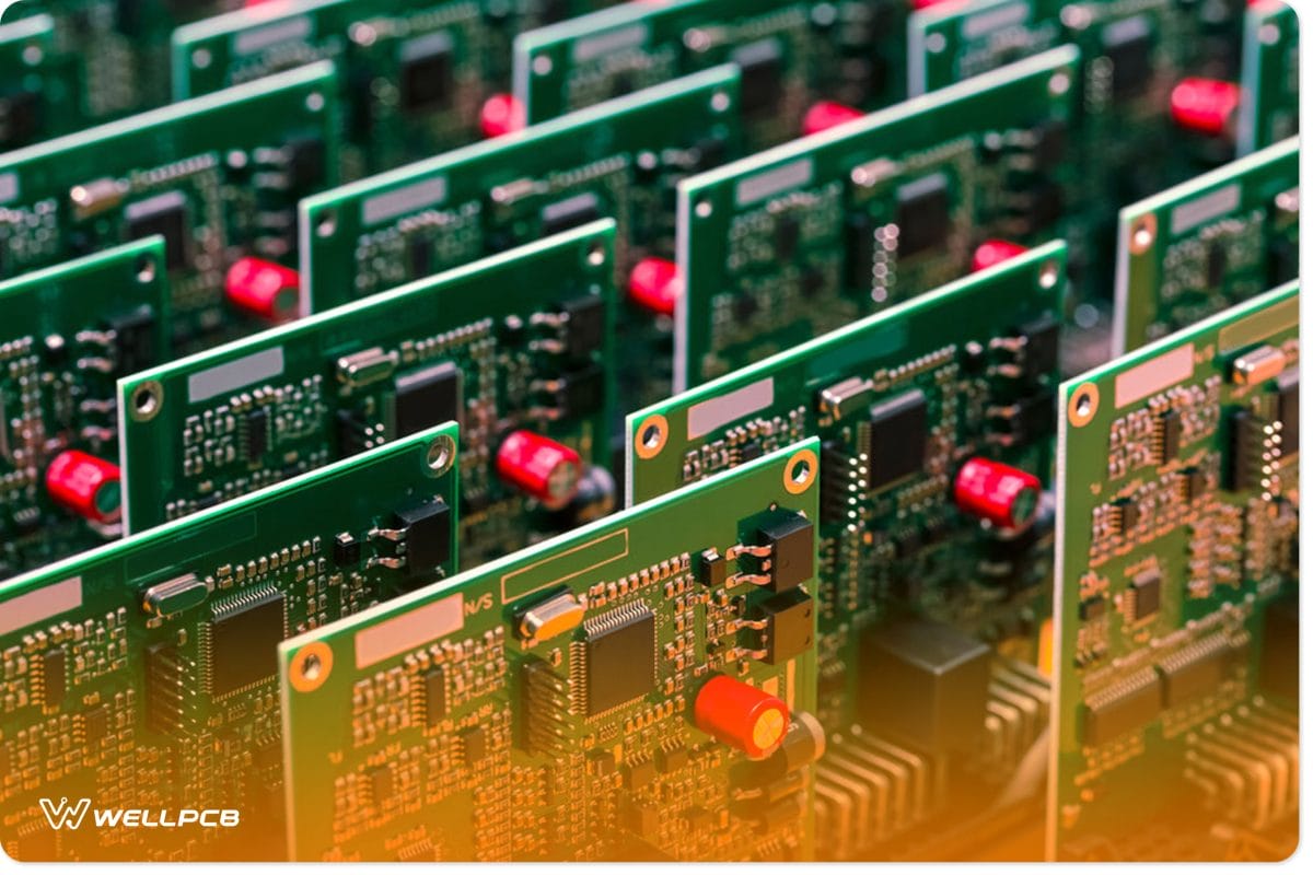 New Produced Automotive PCB with Soldered Surface Mounted Components. 