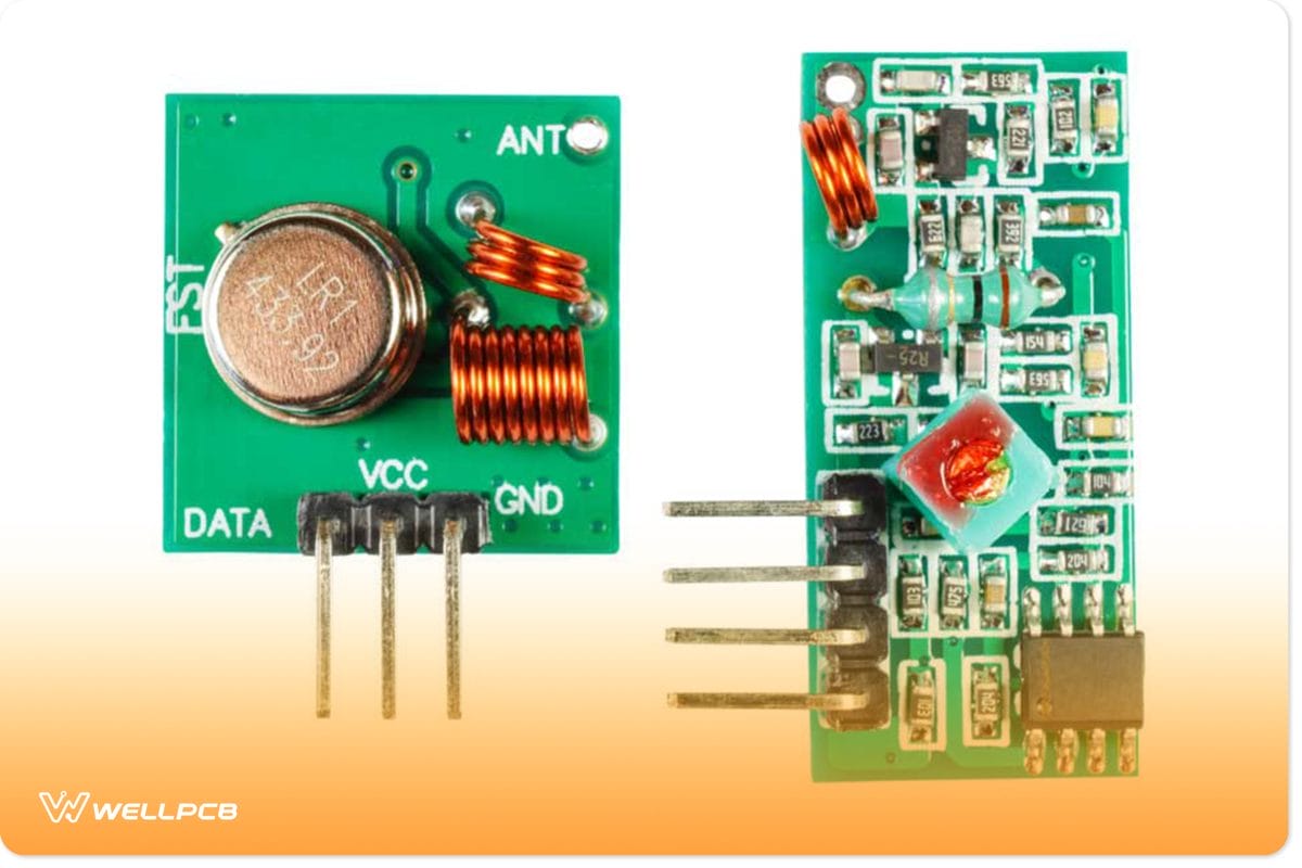 Receiver and Transmitter on circuit board