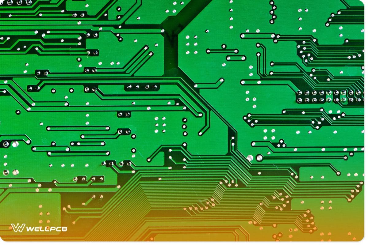 Simple Image of a plain green printed circuit board