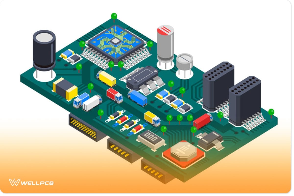 an isometric concept of a circuit board