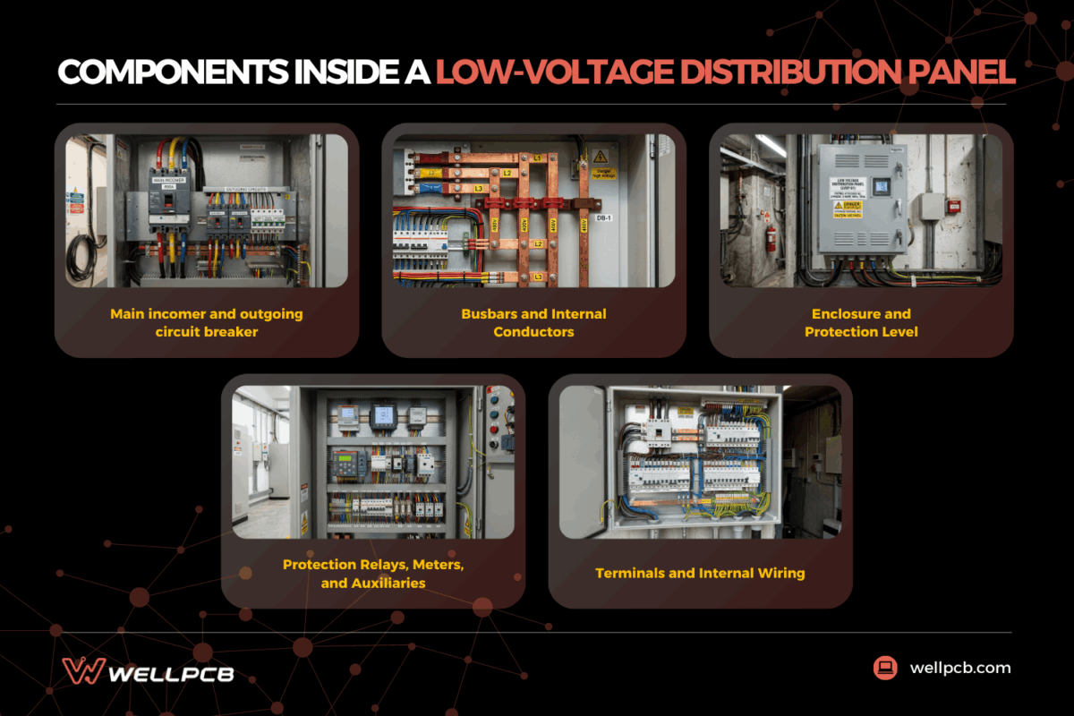 components inside a low voltage distribution panel