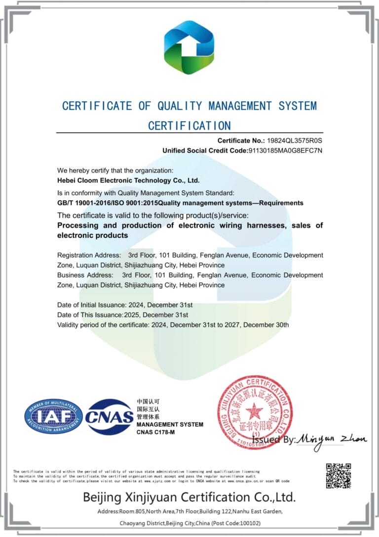 iso9001 wire harness